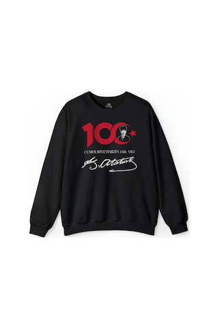So Cool Atatürk Ve Cumhuriyetimizin 100. Yılı Özel Tasarım Baskılı Sweatshirt 001