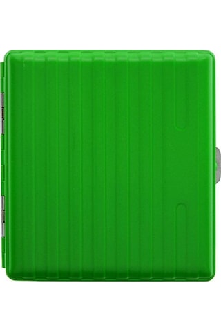 Bavul Desen Metal Kısa Sigara Tabakası 18li Yeşil