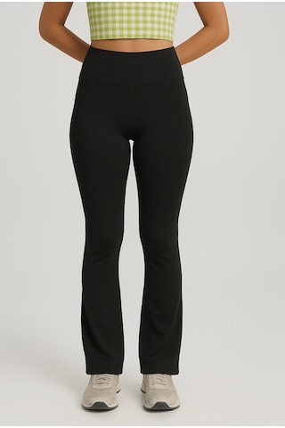 Axxel Kadın Siyah İspanyol Paça Spor Yoga Tayt-p2235 siyah