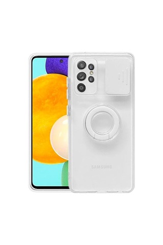 Hepsi Ally Sm Galaxy Uyumlu S21 Ultra S30 Ultra Kılıf Sürgülü Kamera Lens Korumalı Yüzük Standlı Silikon Kılıf- 5775 Pembe