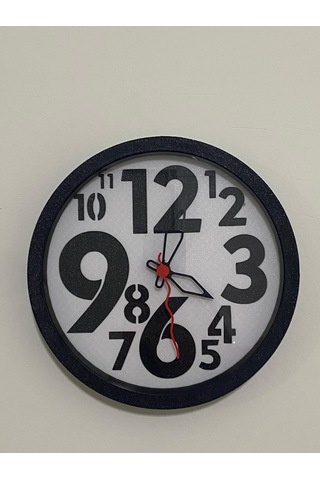 Büyük Rakamlı Modern Duvar Saati, Siyah Kasa, Eğlenceli Stil Siyah
