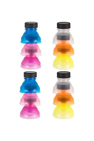 Qingmipy 12 Adet Şeffaf İçecek Kapağı, Soda Ve Bira İçin Yeniden Kullanılabilir Sızdırmaz Kapaklar Diğer