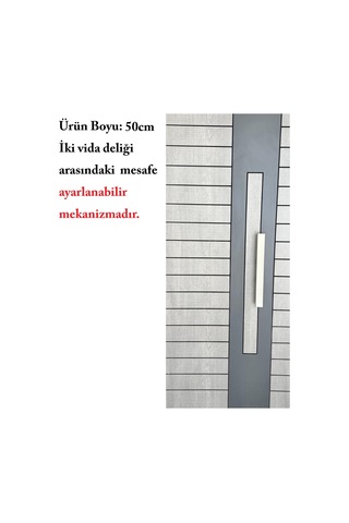Homdep Çelik Kapı Çekme Tutma Kolu Dikdörtgen Model Renk Saten 50cm