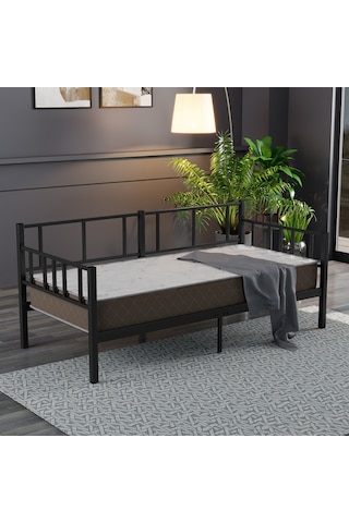 Doruk, Daybed, Metal Karyola, Sedir Karyola, 100x200 Cm, Siyah R