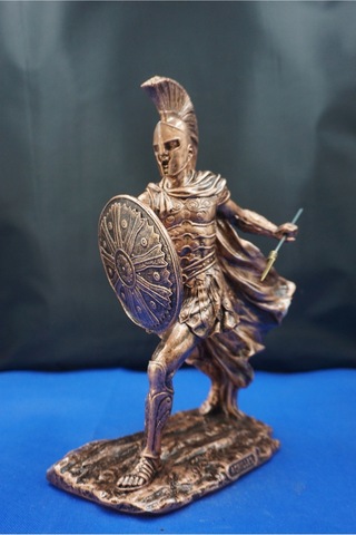 Achilles Aşil Mitolojik Tasarım - Ev Ofis Dekoratif Hediyelik Aksesuar 19 Cm Bakır