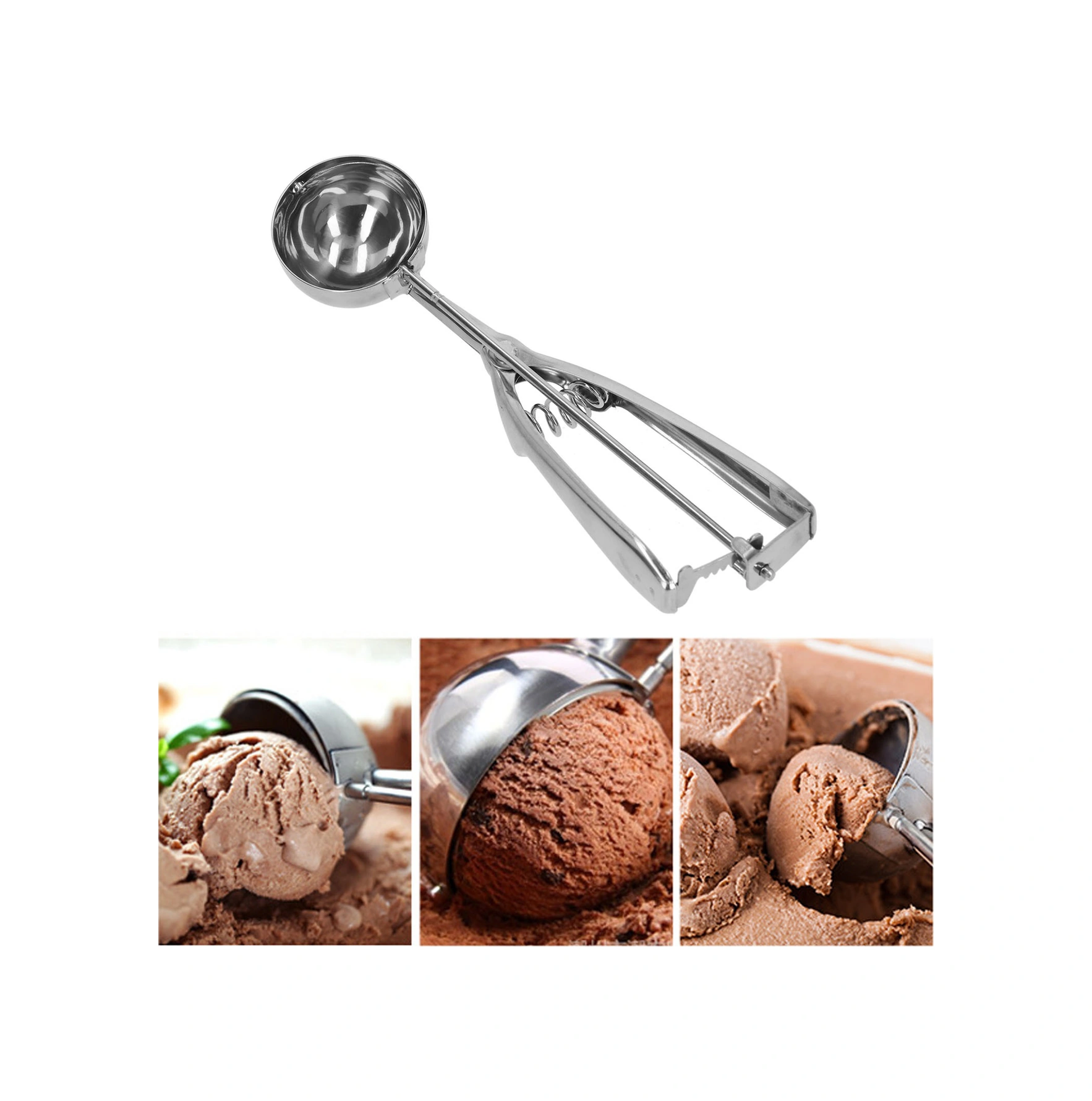 Konesam Stainless Steel Çekmeceli Dondurma Kaşığı - Multifonksiyonel Yemek Ve Tatlı Kuvveti, Sağlıklı Malzeme, Eşit Parçalar Diğer