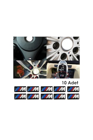 Bmw M Logo Torpido Direksiyon Jant Vites Damla Sticker Etiket 10 Adet