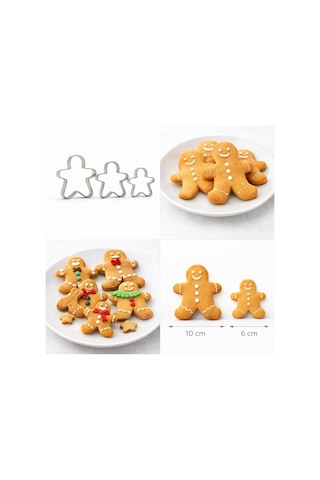 Deinhaus 3'lü Adam Kurabiye Kalıbı Seti Paslanmaz Çelik Gingerbread Figür Hamur Kesici Diğer