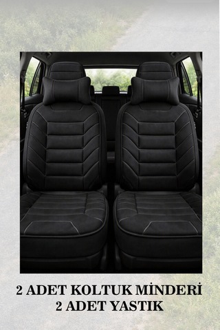 Renault Symbol 2008 Uyumlu Premium Siyah Renk Lüks 2 Adet Minder Ve Yastık