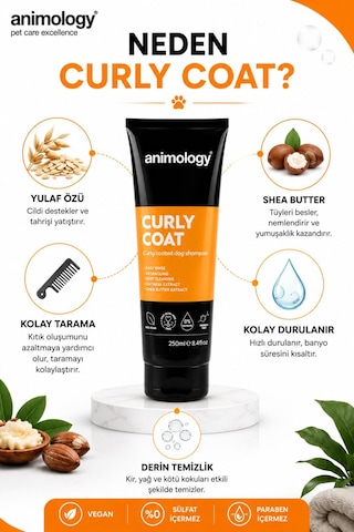 Animology Curly Coat Hacim Verici & Kabartıcı Kıvırcık Tüylü Köpek Şampuanı 250 Ml