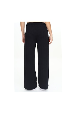 Denokids Kız Çocuk Geniş Paça Siyah Basic Eşofman Altı Renkli Siyah