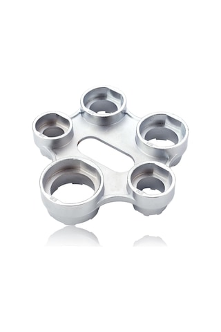 Reedark Metal Çift Taraflı Anahtar - Mutfak Ve Banyo Musluk Tamiri İçin Ev Tamirat Aracı Gümüş