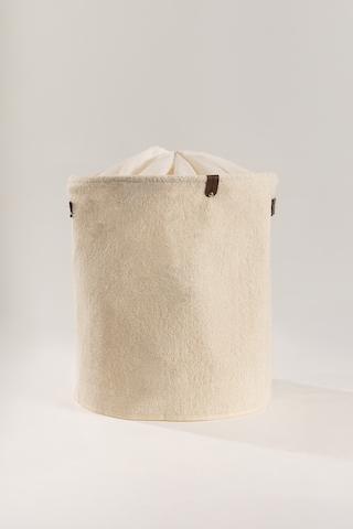 Tidy Pamuk Havlu Kumaş Büzgülü Çamaşır Sepeti 37x40cm 6016 Natural