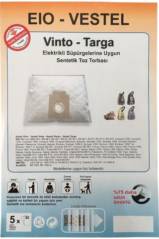 X-Bag Vestel Uyumlu Eco 2 Süpürge Toz Torbası 20 Adet Standart