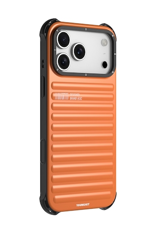 İphone 17 Pro Max Uyumlu Kılıf Mat Renkli Tasarım Youngkit True Color Serisi Kapak Turuncu Turuncu