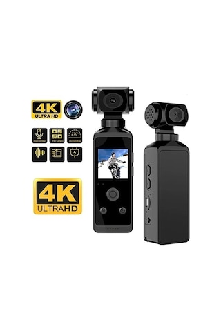 4k Ultra Hd Aksiyon Kamerası 270 Geniş Açı Döner Klips Su Geçirmez Kılıf Wifi Kamera Najmaddin