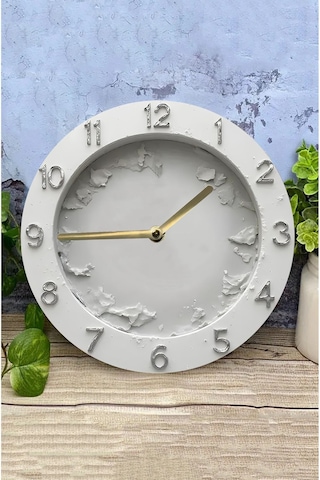 Purecraft Buzlu Doku Tasarımlı Modern Mdf Duvar Saati Sdw264 Renkli