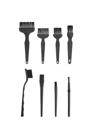 Teltree 8'li Set Antistatik Fırça - Siyah Sert Malzeme İle Cep Telefonu Ve Bilgisayar Tamiri İçin Ana Kart Slotları Temizliği