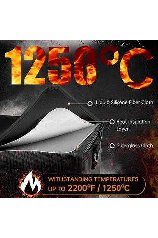 Padalink Elektrikli Araç Pil Şarj Güvenlik Çantası 1250 C Ateş & Suya Dayanıklı Yan Gizli 3cm Şarj Portu Ve İç Sabitleme Kayışı Küçük Boy