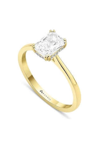 1.10 Karat Radiant Tektaş Pırlanta Yüzük Beyaz Altın