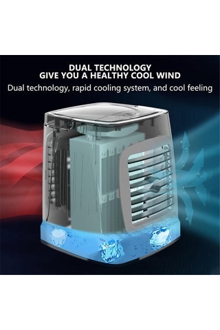 Taşınabilir Mini Klima Soğuk Soğutma Yatak Odası Artik Soğutucu Usb Fan Masaüstü Masa Hava Soğutma Fanı Sistemleri Parçalar 7818 Gri