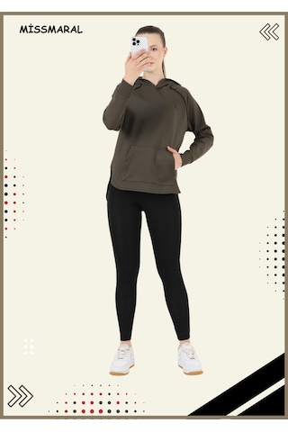 Kadın Taytlı Takım Spor Tunik & Tayt Dalgıç Kumaş Sports And Casual Haki 3060 Haki / Siyah
