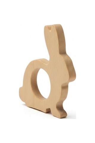 Simdale Wood Doğal Ahşap Tavşan Kulaklı Peçete Yüzüğü - Peçetelik Halkası - 4'lü Set Ahşap