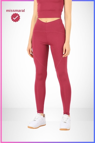Missmaral Slim Fit Tayt Yüksek Bel Toparlayıcı Mürdüm Spor Model Flatlock Dikiş Detaylı Oslo 1090 MÜRDÜM