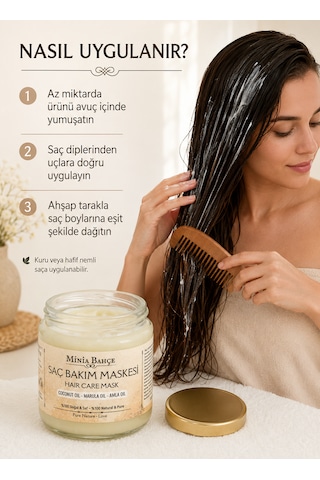 Minia Bahçe Kuru ve Yıpranmış Görünümlü Saçlar için Yoğun Saç Bakım Maskesi 150 ML