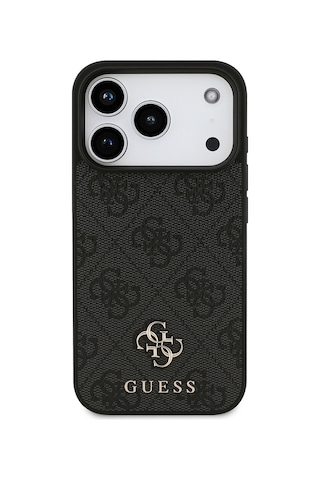 Apple iPhone Uyumlu 18 Pro Kılıf Guess Lisanslı M-safe Şarj Özellikli Small 4g Classic Kapak Siyah