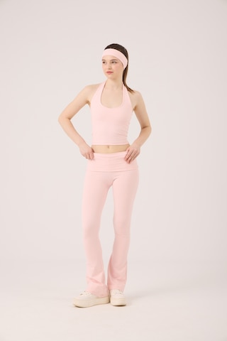 Holly Lolly Beli Kıvrımlı Flare Ellen Tayt Pantolon Pembe