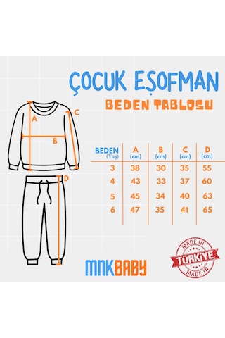 Mnk Baby & Kids Baskılı Erkek Kapüşonlu Çocuk Eşofman Mnk0627 Mavi