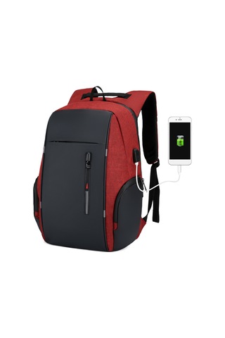Laptop Sırt Çantası Kadın Erkek Omuz Çantası Kolej Kırmızı Kızıl Kırmızı