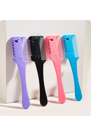 Maiyame Siyah Plastik Saç Trimmerı - Kalın Saç Kesimi Ve Dıy Saç Stilleri İçin Bıçaklı Tarak 1 Adet Bıçaklı