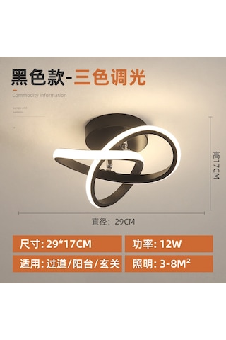 Leezsing Modern Led Avize: Oturma Odası, Giriş Ve Balkon İçin 3 Renk Aydınlatma - Dayanıklı Ve Şık Siyah