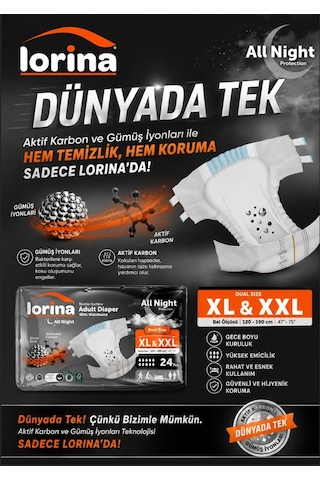 Aktif Karbon & Gümüş İyon Destekli Bel Bantlı Hasta Bezi Xl - Xxl 24 Lü 3 Paket XL