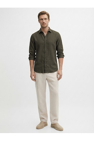 Xint Haki %100 Keten Regular Fit Gömlek 700987