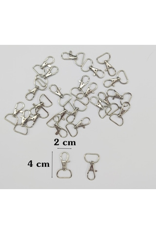 100 Adet Metal 2 Cm Paris Kanca Anahtarlık Klipsi Halkası Demir