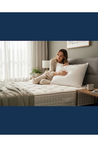 Safex Yastık Alezi Su Geçirmez Kumaş 50x70 +20cm İç Kapaklı Beyaz