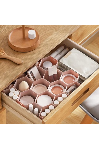 Homyl Petek Dolap Çorap İç Çamaşır Çekmece Bölücü Pembe Pembe