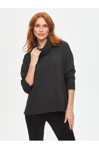 Degaje Yaka Triko Bluz 69642 U69642154 Antrasit Melanj
