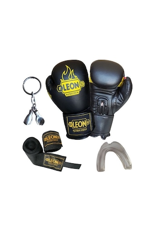 Kogam Leon 1982 Leon Blade Training Boks Eldiveni, Bandaj Dişlik Siyah