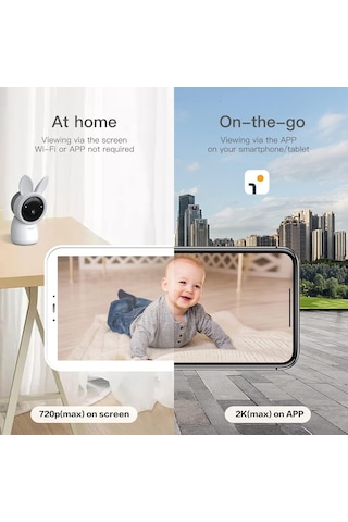 Arentı Video Bebek Monitörü, 2k Ultra Hd Wifi Kameralı Ses Monitörü