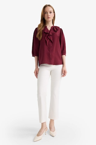 Defacto Regular Fit Bisiklet Yaka Volanlı Uzun Kollu Gömlek E9922ax25aubr194 Bordo