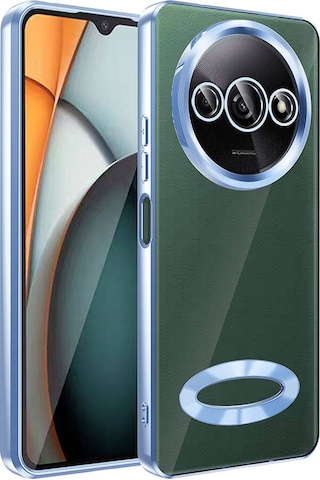 Xiaomi Redmi A3 4g 2024 Kılıf Kamera Korumalı Logo Gösteren Zore Omega Kapak Sierra Mavi