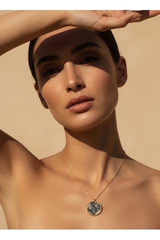 G&A Jewels - Kök Ve Kanat - 925 Ayar Oksitli Yaldız Altın Kaplama Gümüş Kolye Altın