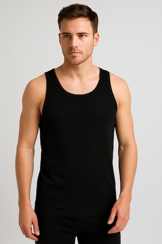 Seher Yıldızı Erkek Ekonomik Renkli Klasik Askılı Atlet 001k - 12 Adet Siyah