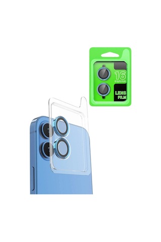 Mey İthalat Apple, Uyumlu iPhone 16 Plus Raze Metal Kamera Lens - Lacivert