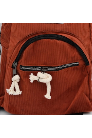 Kadın Kadife Sırt Çantası Turuncu