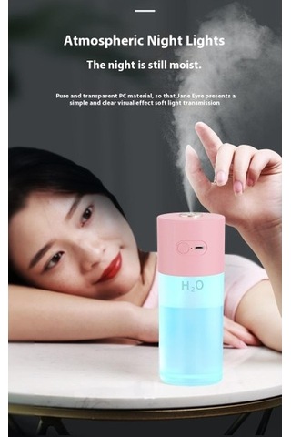 Ev, Araba Ve Ofis Kullanımına Uygun Büyük Kapasiteli 280 Ml Buharlı Nemlendirici - Tek Sprey Bağlı Usb Model